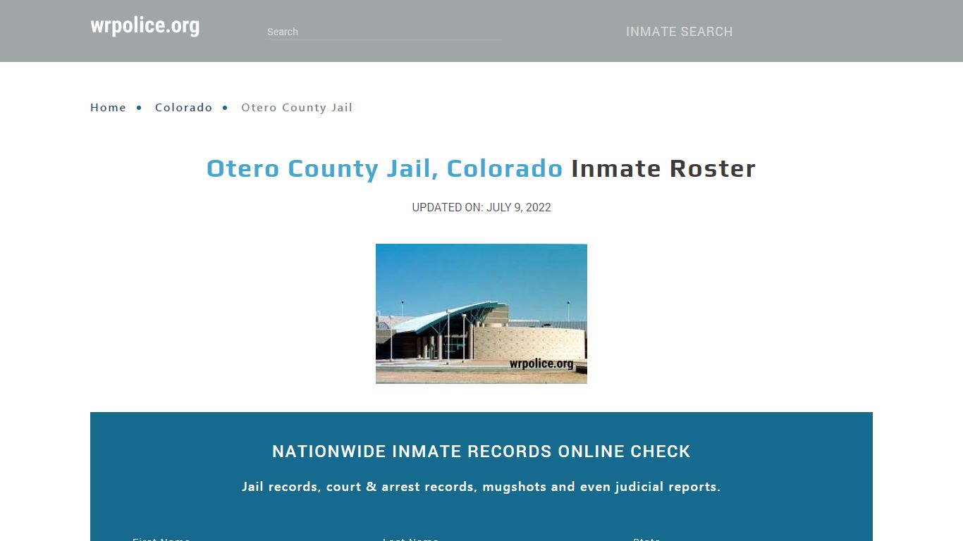 Otero County Jail, Colorado - Inmate Locator